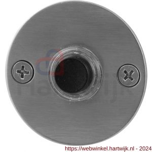 GPF Bouwbeslag RVS 9826.06 deurbel beldrukker rond 50x2 mm met zwarte button RVS mat geborsteld - H21000178 - afbeelding 1