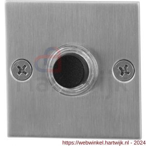 GPF Bouwbeslag RVS 9826.08 deurbel beldrukker vierkant 50x50x2 mm met zwarte button RVS mat geborsteld - H21000179 - afbeelding 1