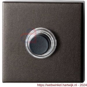 GPF Bouwbeslag Anastasius 9826.A1.1102 deurbel beldrukker vierkant 50x50x8 mm met zwarte button Dark blend - H21008970 - afbeelding 1