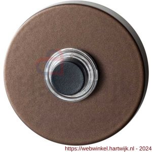 GPF Bouwbeslag Anastasius 9826.A2.1100 deurbel beldrukker rond 50x8 mm met zwarte button Bronze blend - H21008972 - afbeelding 1