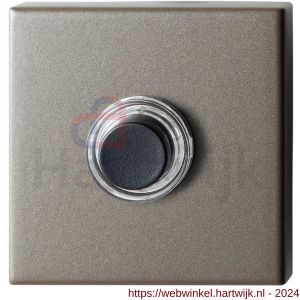 GPF Bouwbeslag Anastasius 9826.A3.1102 deurbel beldrukker vierkant 50x50x8 mm met zwarte button Mocca blend - H21008978 - afbeelding 1