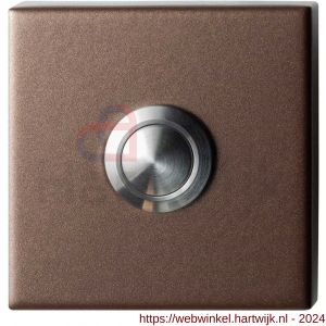 GPF Bouwbeslag Anastasius 9827.A2.1102 deurbel beldrukker vierkant 50x50x8 mm met RVS button Bronze blend - H21008990 - afbeelding 1