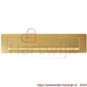 GPF Bouwbeslag PVD 9830.09P4 briefplaat 340x77 mm met valklep 280x45 mm PVD messing satin - H21000216 - afbeelding 1