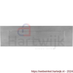 GPF Bouwbeslag RVS 9836.09 briefplaat rechthoekig 350x100x2,5 mm met verende vlakke binnenklep RVS mat geborsteld - H21007973 - afbeelding 1