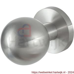 GPF Bouwbeslag RVS 9954.09-00 S1 kogelknop S1 50 mm draaibaar met ronde rozet RVS mat geborsteld - H21014079 - afbeelding 1