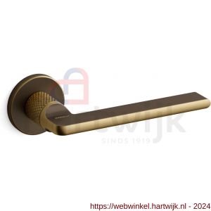 Mandelli1953 1751 Grint deurkruk op rozet 50x6 mm gekarteld mat brons - H21012004 - afbeelding 1