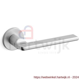 Mandelli1953 1751R Grint deurkruk gatdeel op rozet 50x6 mm rechtswijzend gekarteld mat chroom - H21012059 - afbeelding 1