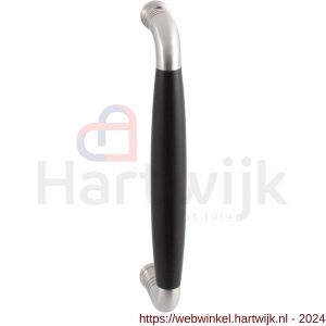 GPF Bouwbeslag RVS 4931.09A Ika deurgreep gebogen 130x60/114 mm RVS geborsteld-ebben met enkel- en dubbelzijdige bevestiging GPF4 - H21003270 - afbeelding 1