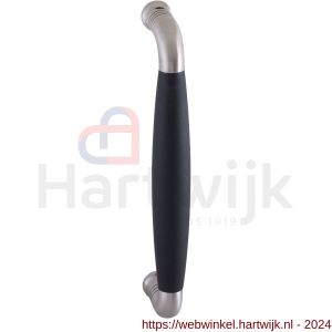 GPF Bouwbeslag RVS 4952.09A Ika deurgreep gebogen 130x60/114 mm RVS geborsteld-zwart met enkel- en dubbelzijdige bevestiging GPF4 - H21006421 - afbeelding 1