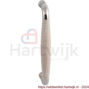 GPF Bouwbeslag RVS 4913.49A Ika deurgreep gebogen 130x60/114 mm RVS gepolijst-eiken whitewash met enkel- en dubbelzijdige bevestiging GPF4 - H21003290 - afbeelding 1