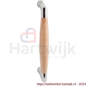 GPF Bouwbeslag RVS 4910.49A Ika deurgreep haaks 130x60/114 mm RVS gepolijst-beuken met enkel- en dubbelzijdige bevestiging GPF4 - H21003281 - afbeelding 1