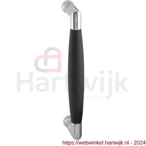 GPF Bouwbeslag RVS 4921.49A Ika deurgreep haaks 130x60/114 mm RVS gepolijst-zwart met enkel- en dubbelzijdige bevestiging GPF4 - H21006412 - afbeelding 1