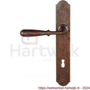 Utensil Legno FM030L M BB56 deurkruk gatdeel op schild 245x40 mm BB56 met veer gepatenteerd systeem linkswijzend roest - H21007022 - afbeelding 1