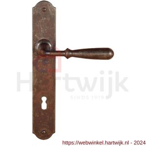 Utensil Legno FM030R M BB56 deurkruk gatdeel op schild 245x40 mm BB56 met veer gepatenteerd systeem rechtswijzend roest - H21007029 - afbeelding 1