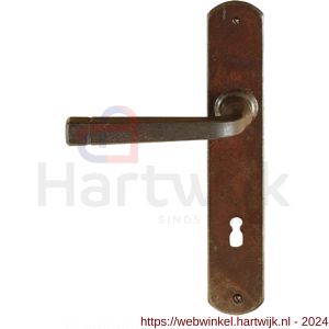 Utensil Legno FM043L M deurkruk gatdeel op schild 245x40 mm blind met veer gepatenteerd systeem linkswijzend roest - H21007056 - afbeelding 1