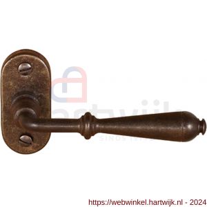 Utensil Legno FM311 M-STR RSB deurkruk op rozet 72x34 mm ovaal met veer roest - H21006784 - afbeelding 1