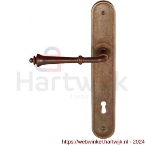 Utensil Legno FM315L M BB56 deurkruk gatdeel op schild 245x40 mm BB56 met veer linkswijzend roest - H21007091 - afbeelding 1