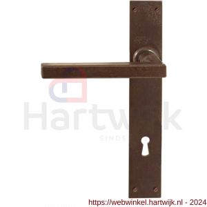 Utensil Legno FM363L M BB110 deurkruk gatdeel op schild 220x35 mm BB110 met veer gepatenteerd systeem linkswijzend roest - H21007149 - afbeelding 1