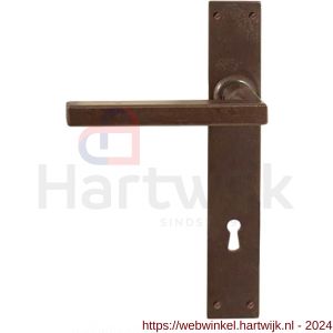 Utensil Legno FM363L/R BB110 deurkruk gatdeel op schild 220x35 mm BB110 links-rechtswijzend roest - H21007135 - afbeelding 1