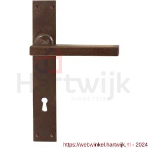 Utensil Legno FM363R M deurkruk gatdeel op schild 220x35 mm blind met veer gepatenteerd systeem rechtswijzend roest - H21007153 - afbeelding 1