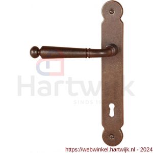 Utensil Legno FM380L M PC72 deurkruk gatdeel op schild 235x35 mm PC72 met veer linkswijzend roest - H21007274 - afbeelding 1
