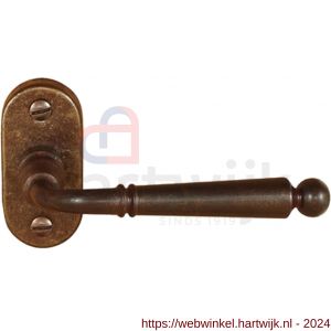 Utensil Legno FM381 M-STR RSB deurkruk op rozet 72x34 mm ovaal met veer roest - H21006828 - afbeelding 1