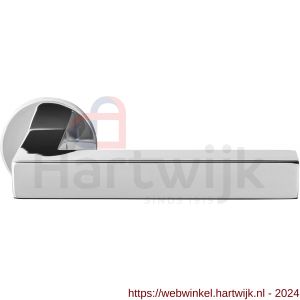 GPF Bouwbeslag RVS 1302.49-00 Zaki+ deurkruk op rond rozet RVS gepolijst - H21013827 - afbeelding 1