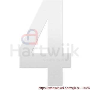GPF Bouwbeslag ZwartWit 9800.62.0250-4 huisnummer 4 250 mm wit - H21010841 - afbeelding 1