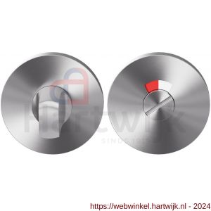 GPF Bouwbeslag Entree 0903VR toiletgarnituur 53x6,5 mm stift 8 mm met rood-wit indicator RVS geborsteld - H21011389 - afbeelding 1