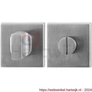 GPF Bouwbeslag RVS 0910.02 toiletgarnituur vierkant 50x50x8 mm stift 8 mm grote knop RVS geborsteld - H21003839 - afbeelding 1
