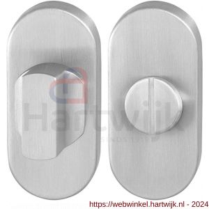 GPF Bouwbeslag RVS 0910.04 toiletgarnituur ovaal 70x32 mm stift 8 mm grote knop RVS geborsteld - H21008308 - afbeelding 1
