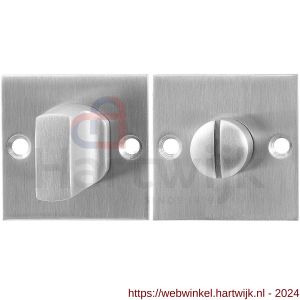 GPF Bouwbeslag RVS 0910.08 vierkante toiletgarnituur 50x50x2 mm stift 8 mm grote knop RVS geborsteld - H21003846 - afbeelding 1