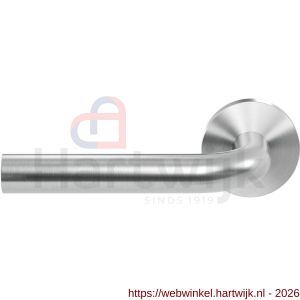 GPF Bouwbeslag RVS GPF1000.09-00L/R Aka deurkruk gatdeel op rond rozet RVS 50x8 mm links-rechtswijzend RVS geborsteld - H21009957 - afbeelding 1