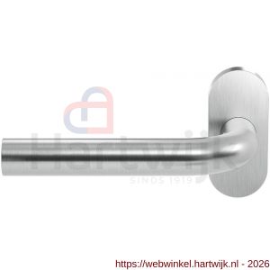 GPF Bouwbeslag RVS GPF1000.09-04L Aka deurkruk gatdeel op ovaal rozet RVS 70x32x10 mm linkswijzend RVS geborsteld - H21009958 - afbeelding 1