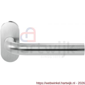 GPF Bouwbeslag RVS GPF1000.09-04R Aka deurkruk gatdeel op ovaal rozet RVS 70x32x10 mm rechtswijzend RVS geborsteld - H21009959 - afbeelding 1