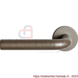 GPF Bouwbeslag Anastasius 1000.A3-00 L/R Aka L-model 19 mm deurkruk gatdeel op rond rozet links-rechtswijzend Mocca blend - H21009962 - afbeelding 1