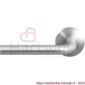 GPF Bouwbeslag RVS 1001.09-00L/R GPF1001.00L/R Aka deurkruk gatdeel op rond rozet RVS 50x8 mm links-rechtswijzend RVS geborsteld - H21009964 - afbeelding 1