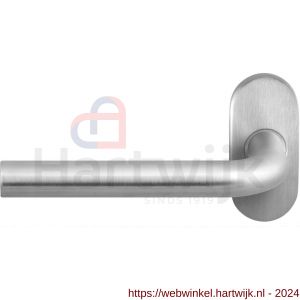 GPF Bouwbeslag RVS 1001.09-04L GPF1001.04L Aka deurkruk gatdeel op ovaal rozet RVS 70x32x10 mm linkswijzend RVS geborsteld - H21009965 - afbeelding 1