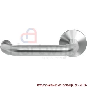 GPF Bouwbeslag RVS GPF1005.09-00L/R Hoa deurkruk gatdeel op rond rozet 50x8 mm links-rechtswijzend RVS geborsteld - H21009967 - afbeelding 1