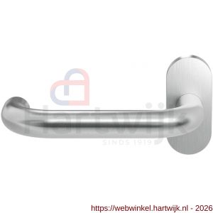GPF Bouwbeslag RVS GPF1005.09-04L Hoa deurkruk gatdeel op ovaal rozet 70x32x10 mm linkswijzend RVS geborsteld - H21009968 - afbeelding 1