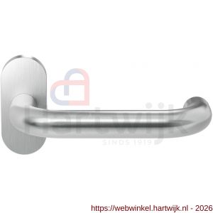 GPF Bouwbeslag RVS GPF1005.09-04R Hoa deurkruk gatdeel op ovaal rozet 70x32x10 mm rechtswijzend RVS geborsteld - H21009969 - afbeelding 1
