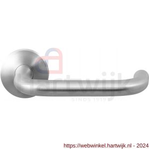 GPF Bouwbeslag RVS 1006.09-00 GPF1006.00 Hoa deurkruk op rond rozet 50x8 mm RVS geborsteld - H21009204 - afbeelding 1