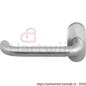 GPF Bouwbeslag RVS GPF1006.09-04L Hoa deurkruk gatdeel op ovaal rozet 70x32x10 mm linkswijzend RVS geborsteld - H21009971 - afbeelding 1