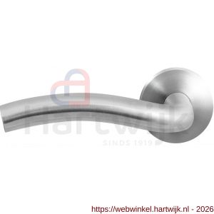 GPF Bouwbeslag RVS GPF1010.09-00L Kui deurkruk gatdeel op rond rozet RVS 50x8 mm linkswijzend RVS geborsteld - H21009982 - afbeelding 1