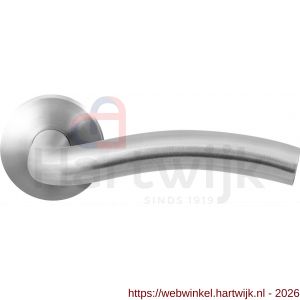 GPF Bouwbeslag RVS GPF1010.09-00R Kui deurkruk gatdeel op rond rozet RVS 50x8 mm rechtswijzend RVS geborsteld - H21009983 - afbeelding 1