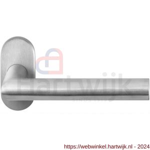 GPF Bouwbeslag RVS 1015.09-04 GPF1015.04 Toi deurkruk op ovaal rozet RVS 70x32x10 mm RVS geborsteld - H21009219 - afbeelding 1