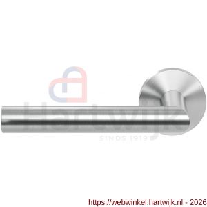 GPF Bouwbeslag RVS GPF1015.09-00L/R Toi deurkruk gatdeel op rond rozet RVS 50x8 mm links-rechtswijzend RVS geborsteld - H21009984 - afbeelding 1