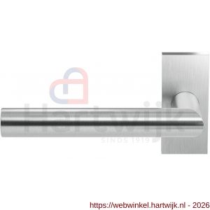 GPF Bouwbeslag RVS GPF1015.09-01L Toi deurkruk gatdeel op rechthoekig rozet RVS 70x32x10 mm linkswijzend RVS geborsteld - H21009985 - afbeelding 1