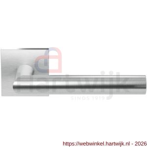 GPF Bouwbeslag RVS GPF1015.09-02R Toi deurkruk gatdeel op vierkant rozet RVS 50x50x8 mm rechtswijzend RVS geborsteld - H21009988 - afbeelding 1