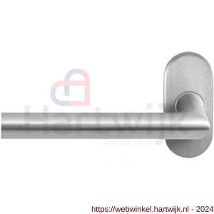 GPF Bouwbeslag RVS 1016.09-04L GPF1016.04L Toi deurkruk gatdeel op ovaal rozet RVS 70x32x10 mm linkswijzend RVS geborsteld - H21010000 - afbeelding 1